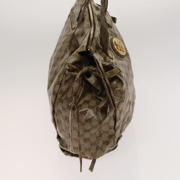 GUCCI GG Crystal Hand Bag Coated Canvas Beige Gold - Picture 5 of 12